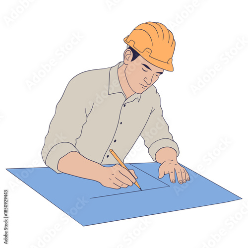 Aristek is drawing on illustration paper