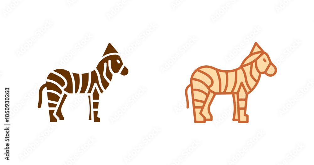 Obraz premium Zebra Vector Icon