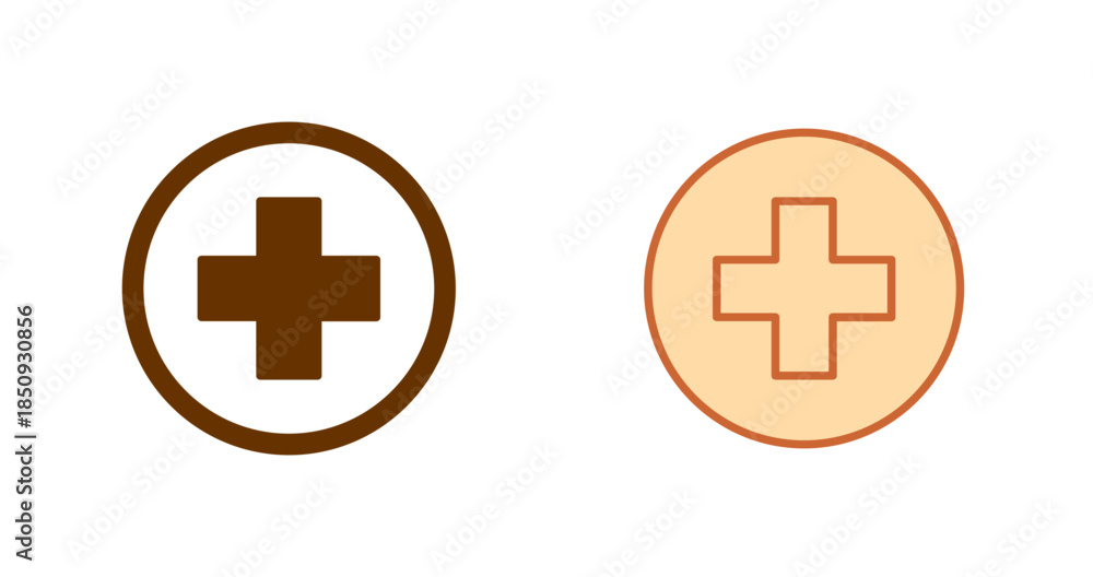 Obraz premium Red Cross Vector Icon