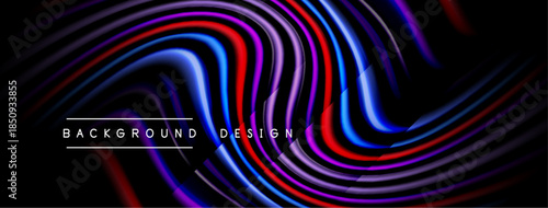 Abstract flowing lines create vibrant background. Colors blend, forming dynamic wave pattern. Modern design element for digital projects.