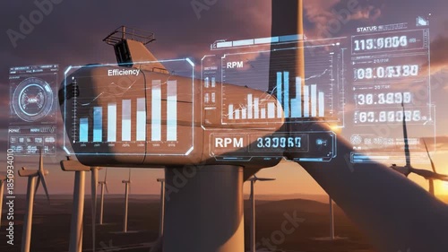 Discovering the beauty of wind energy at sunset with stunning turbine technology Generative AI