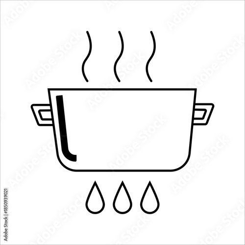 cocking pot icon vector silhouette isolated in white background