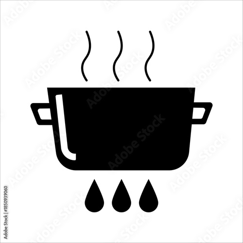cocking pot icon vector silhouette isolated in white background