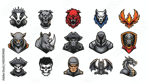 Aggressive Esport Gaming and Team Mascot Avatars Collection