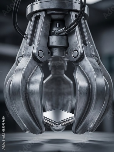Robotic Claw Holding Microchip for Semiconductor Production Industry