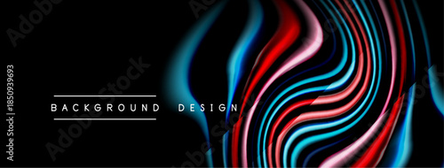 Abstract flowing lines create vibrant design. Dark background emphasizes colorful waves, modern aesthetic. Text reads background design.