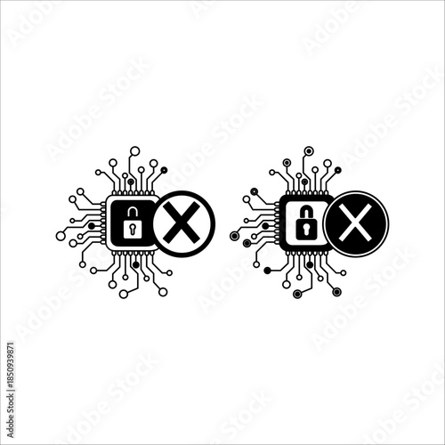 Futuristic key icon for Cybersecurity technology solution concept. Unlock privacy, secure archived data from spam and secret hacking. AI automation systems, attack security, risks, technological innov