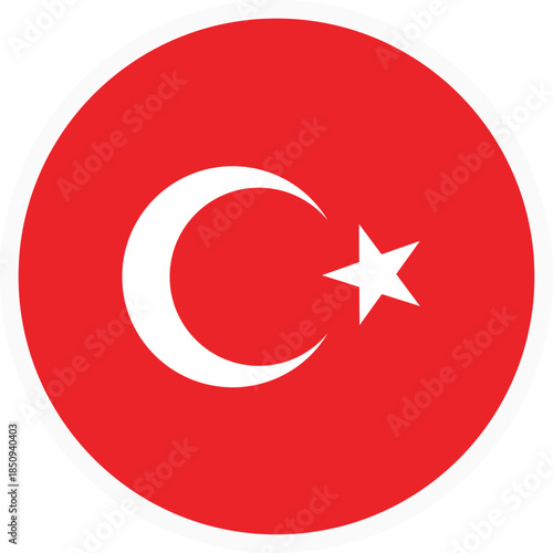 Turkish flag crescent moon and star emblem on red background turkey flag