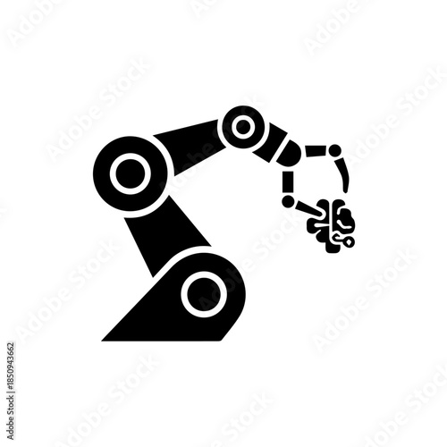 Industrial robot arm in action