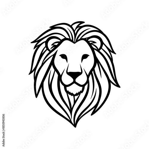 Majestic lion head silhouette