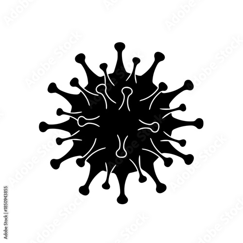 Black and white viral particle
