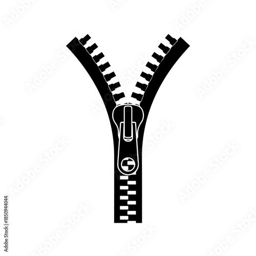 Open zipper illustration