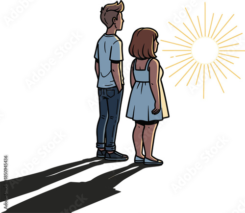 Create a kinds of deferent Two women casually standing and talking, vector art with white background.