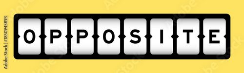 Black color in word opposite on slot banner with yellow color background