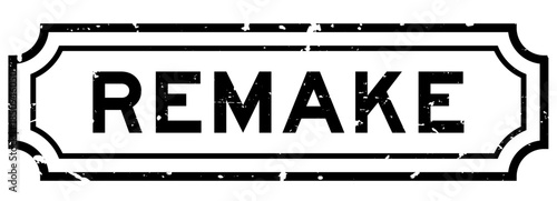 Grunge black remake word rubber seal stamp on white background