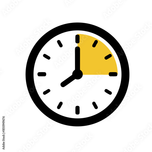 Clock icon with yellow segment indicating a time period or a deadline approaching