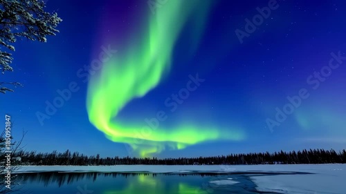 Wallpaper Mural Northern Lights over frozen lake Torontodigital.ca