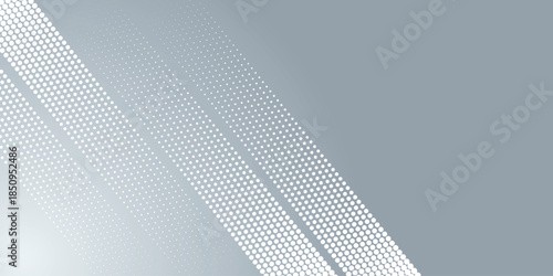 Abstract background with a modern white halftone design. Minimalist background concept with futuristic white dots. VOL. 2