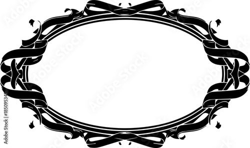 Elegant vintage frame with ribbon details for invitations, announcements, and creative projects, adding a touch of classic charm to any design