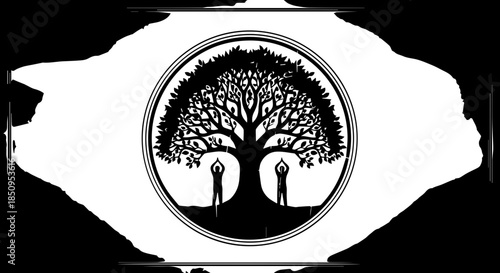 Find inner peace with this stunning tree of life symbol, a powerful representation of growth, connection, and spiritual awakening, originally a vector graphic