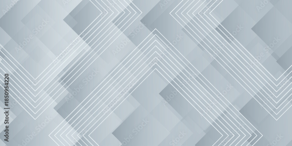 Obraz premium Abstract background with gray and white gradient square design and modern white stripes effect decoration. Graphic design element concept for web cover, brochure, card and flyer. Vector VOL. 2