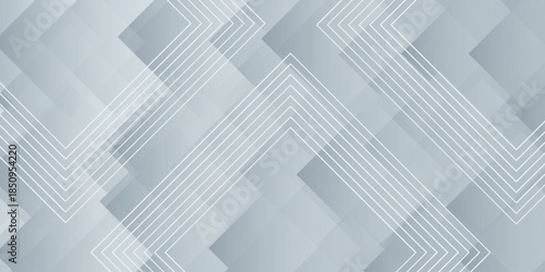 Abstract background with gray and white gradient square design and modern white stripes effect decoration. Graphic design element concept for web cover, brochure, card and flyer. Vector VOL. 2