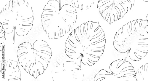 Vibrant Monstera leaf pattern design for modern decor, offering a fresh, organic feel perfect for tropical themes and natural aesthetics.