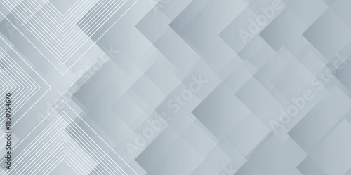 Abstract background with gray and white gradient square design and modern white stripes effect decoration. Graphic design element concept for web cover, brochure, card and flyer. Vector VOL. 3