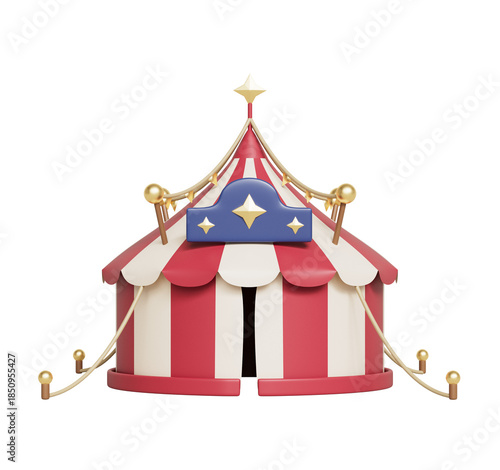 빨간색과 흰색 줄무늬 서커스 텐트 Red and White Striped Circus Tent