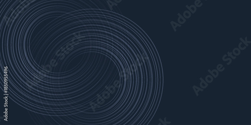 Minimalist gray abstract background with dynamic and modern circular lines pattern. Graphic design element concept for cover, banner, brochure, flyer, presentation, and website.