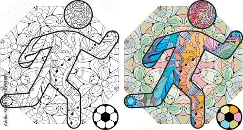 FOOTBALL icon. Olympic sport. Abstract hand drawing.