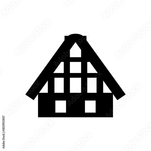 合掌造りをイメージした文化財アイコン