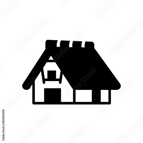 茅葺き民家をイメージした文化財アイコン