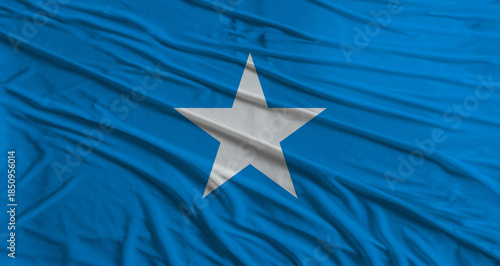 Somalia flag waving. Flag of Somalia with cloth texture