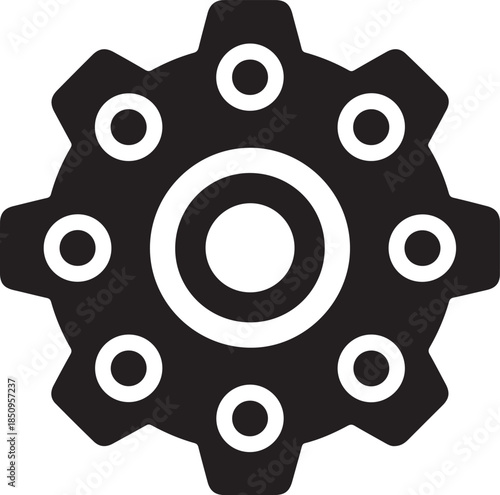 Gear Icon: This illustration presents a solitary gear, its cogwheel design suggesting precision and the mechanics of a complex system. It evokes concepts of industry, technology, and problem-solving.