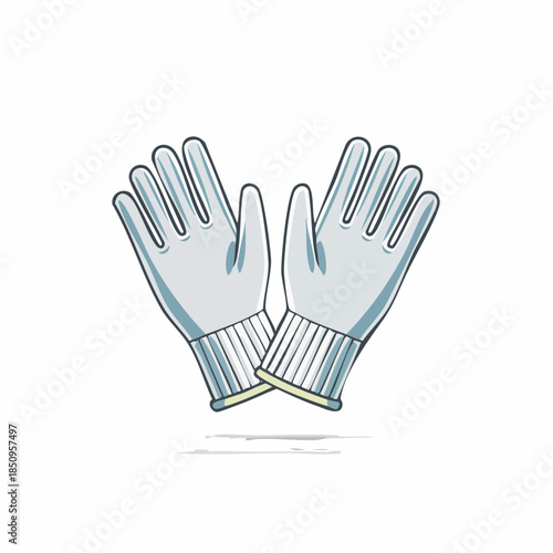 Pair of protective gloves illustration on a white background