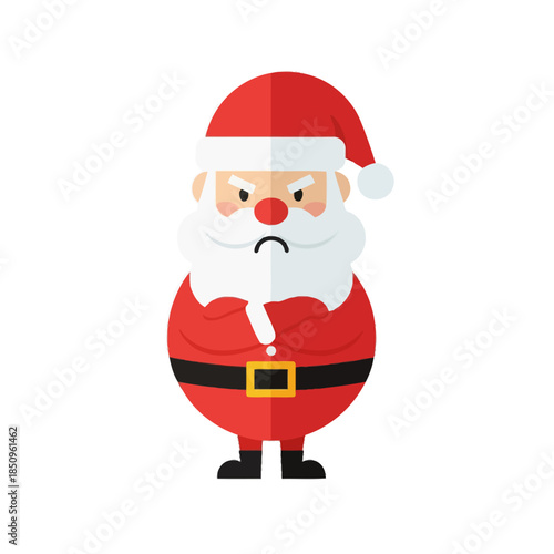 Angry Santa Claus character grumpy upset Christmas figure.