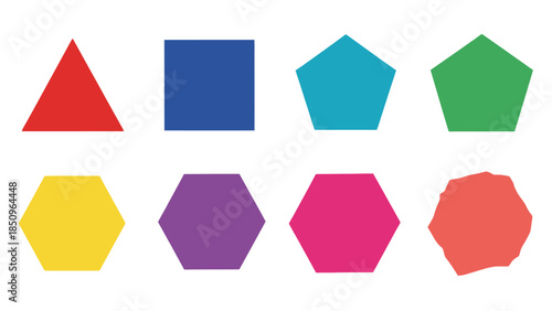 Colorful Geometric Shapes Illustration for Educational Resources and Graphic Design Projects