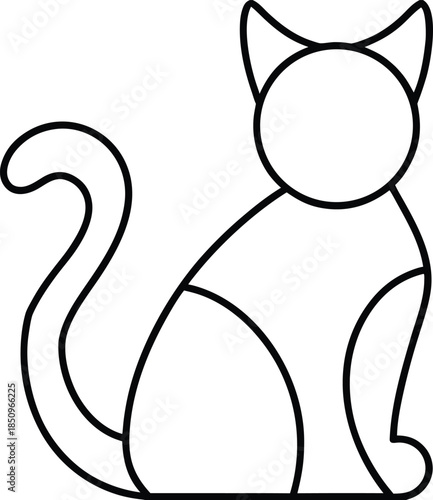 Cat Continuous Line Art