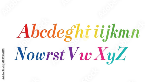 Colorful Alphabet Display: Educational Resource for Kids and Creative Design Projects