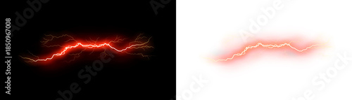 Fotografie Bright red  lightning bolt background