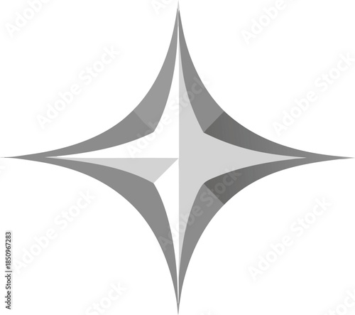 Abstract geometric starburst shape with gradient shading