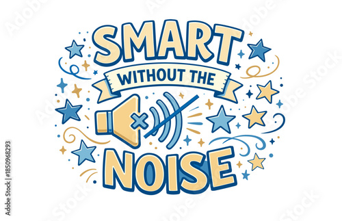 Smart without the noise: silent technology concept with speaker and stars