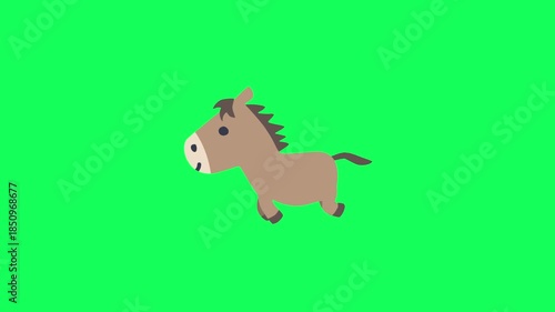【午年】かわいいアニメ栗毛馬の走りアニメーション【グリーンバック＆ループ】