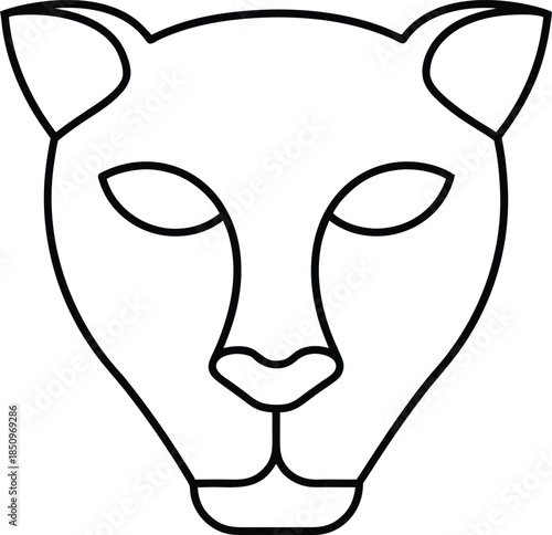 Panther Face Outline