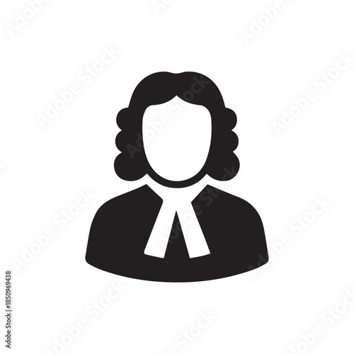 Judge silhouette vector icon on white background