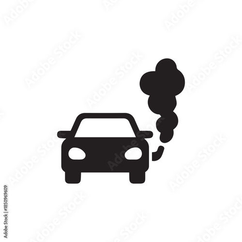 Emission Test silhouette vector with white background