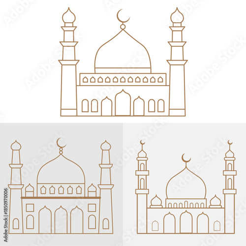 islamic architecture mosque illustration