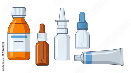 Medicine bottles and tubes for healthcare treatment