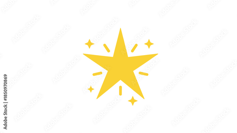 Obraz premium A bright yellow star with radiating sparkles.